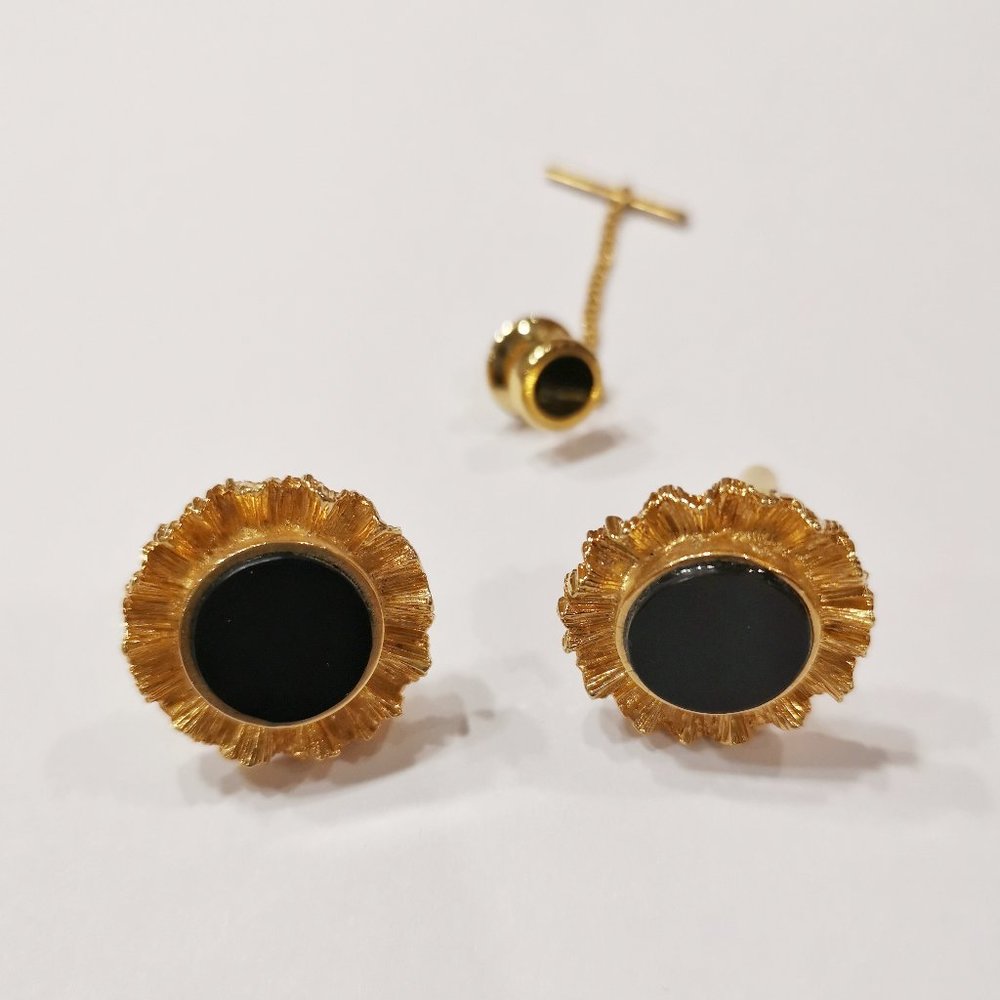 Christian Dior cuff links & tie clip